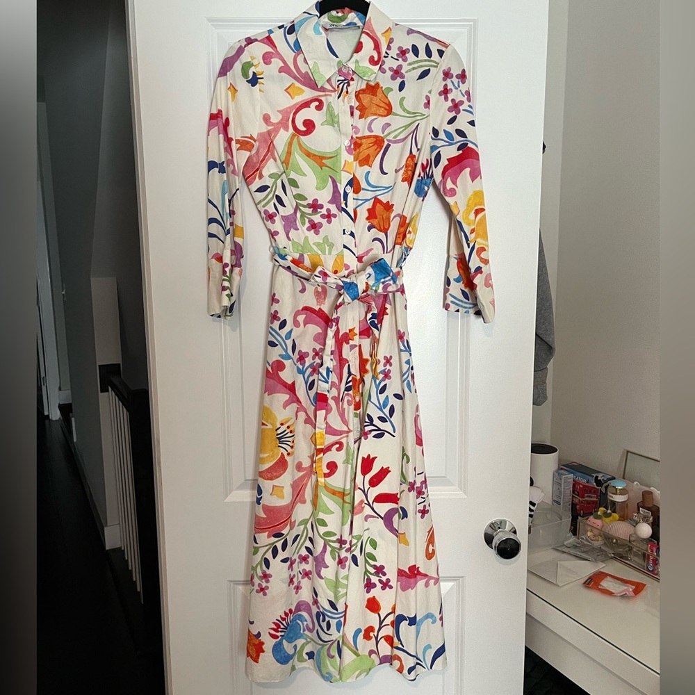 Zara floral midi dress